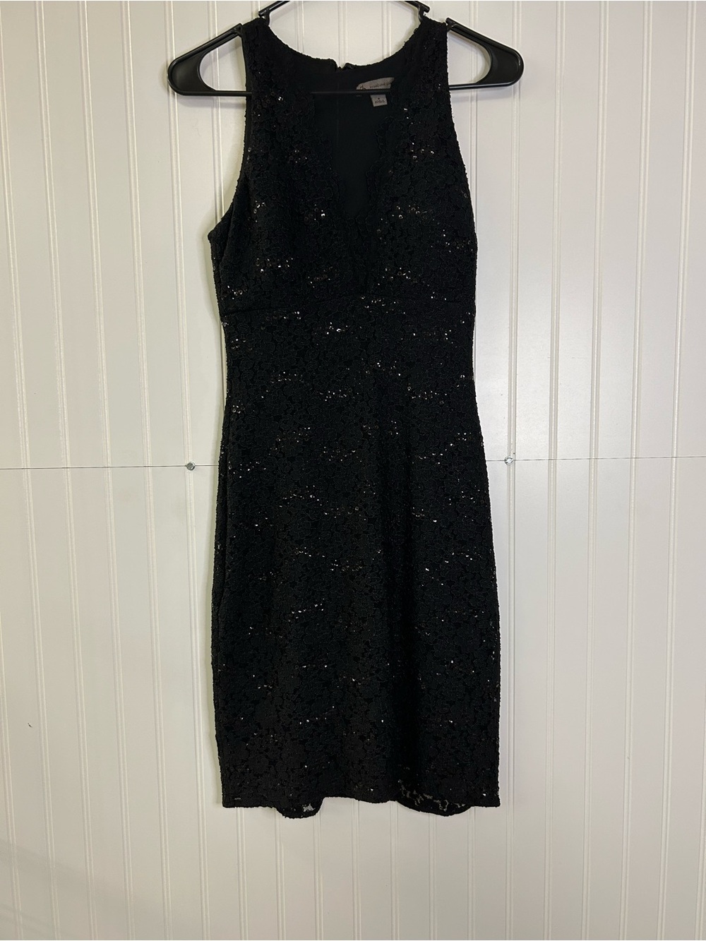 Cb Established 1962 Black Lace Sequin V-Neck Women's Dress Size 4